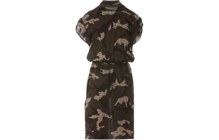 CELINE Short Sleeved Dresses Women's Green