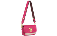 LOUIS VUITTON Lockme Tender Grained Calfskin Shoulder Bag Crossbody Bag Women's Pink