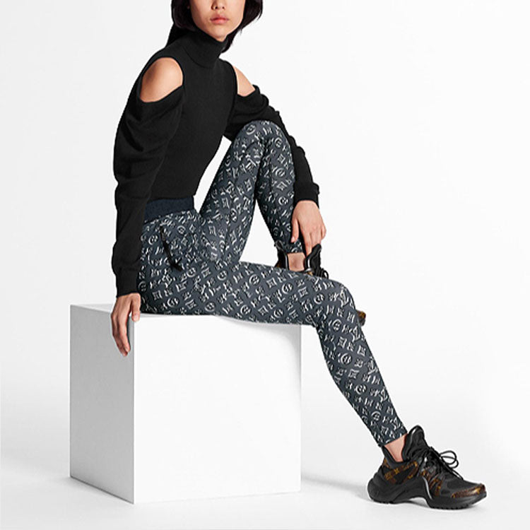 LOUIS VUITTON New Quarterly Products Of LV Casual Pants Women's Navy Blue