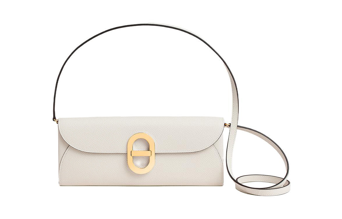 HERMES Maillon To Go Epsom Calfskin Pig Nose Bag Wallet Regular Women's M4 Gris Pale Light Gray