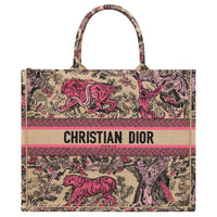 DIOR DIORIVIERA Embroidery Tote Bag, Shopping Bag, Handbag Tubas Women's Beige & Pink