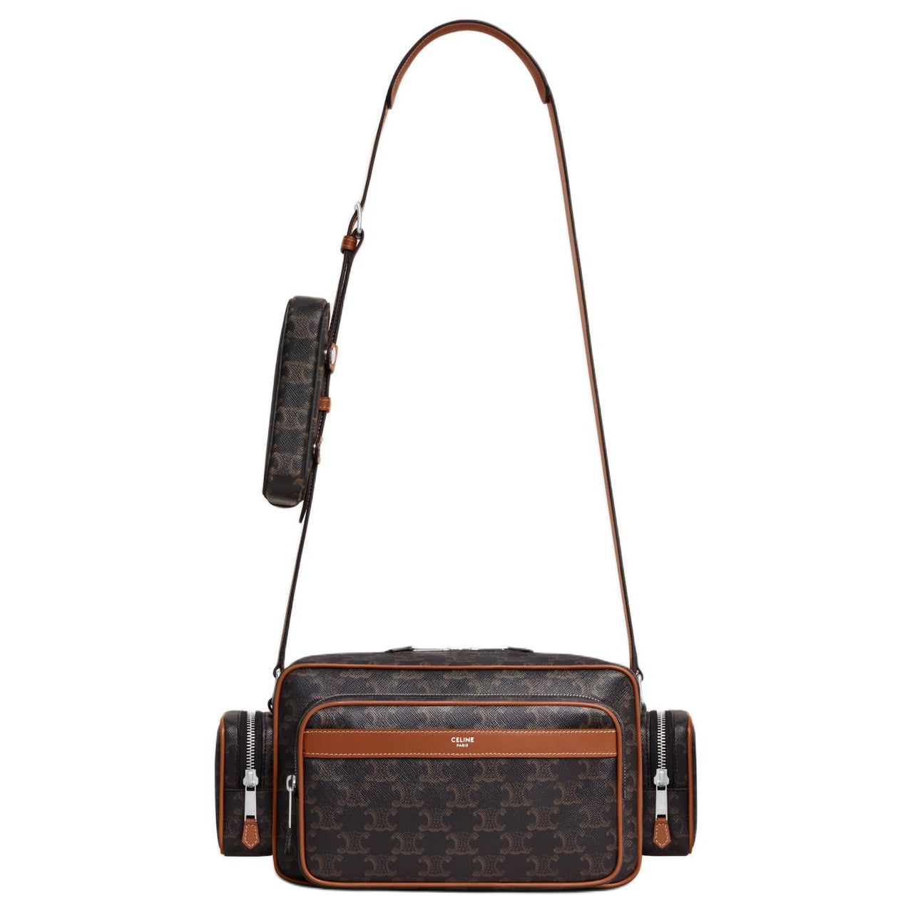 CELINE Cow Leather Crossbody Bag, Shoulder Bag Women's Brown