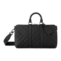LOUIS VUITTON KeepallBandoulière Embossed Leather Shoulder Bag Crossbody Bag Handbag Men's Black
