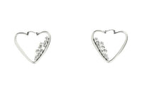 SAINT LAURENT Embellished Heart Hoop Earrings