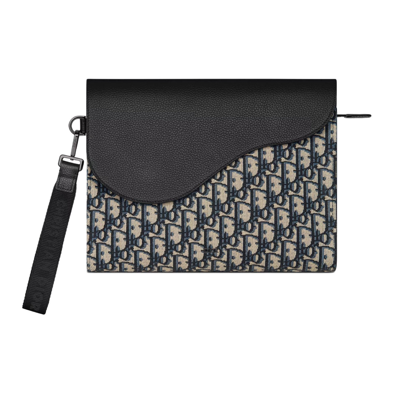 DIOR Cotton With Cow Leather Clutch Unisex Beige & Black