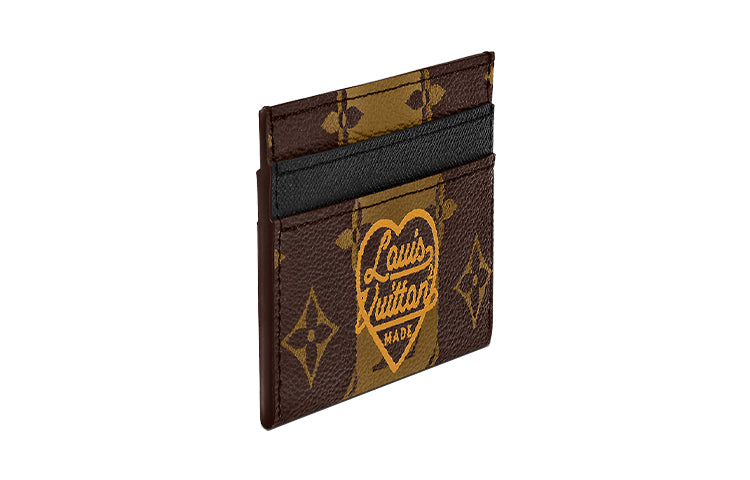 LOUIS VUITTON X Nigo Double Card Holder Monogram Stripes Brown