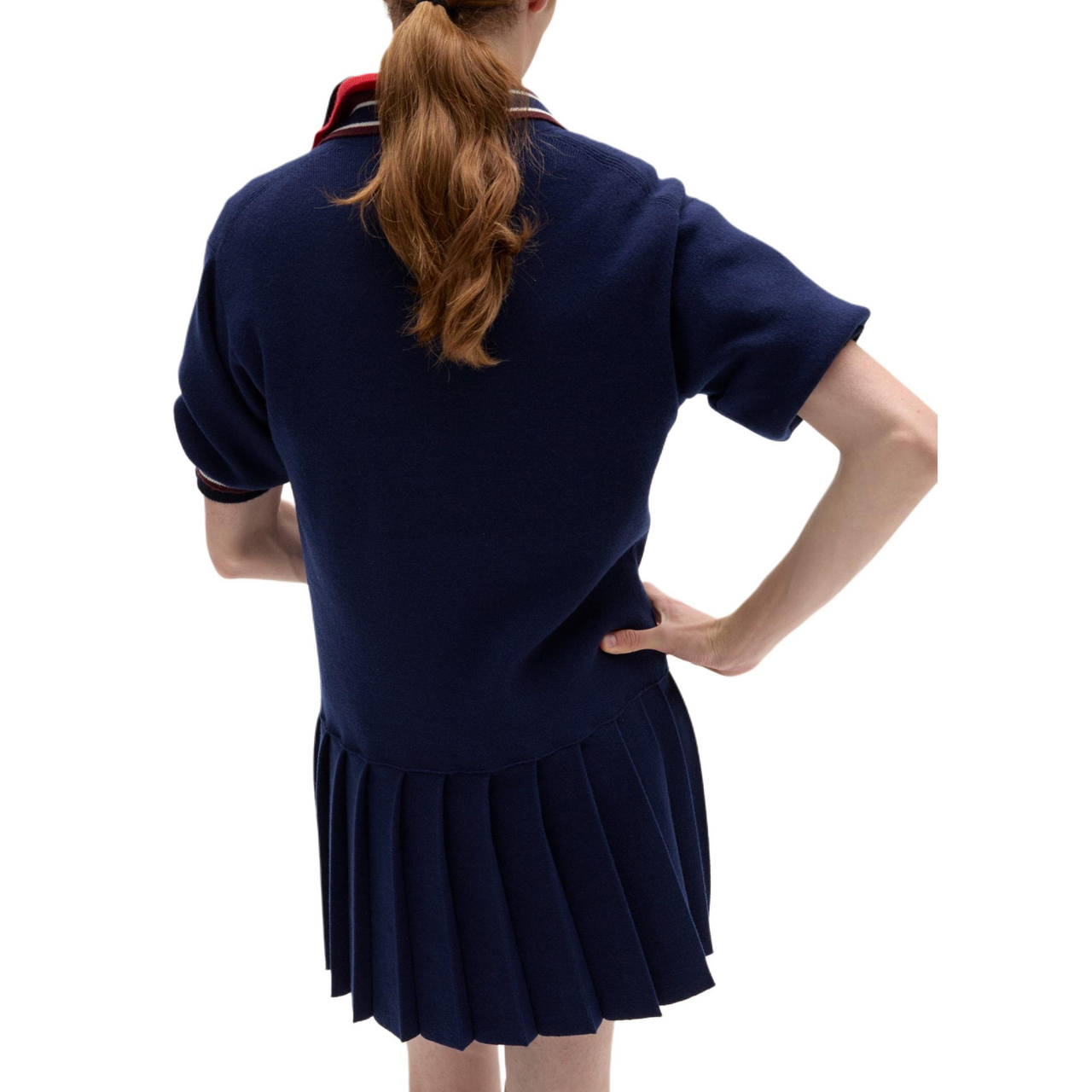 MIU MIU FW24 Short Sleeved Dress Women's Blue