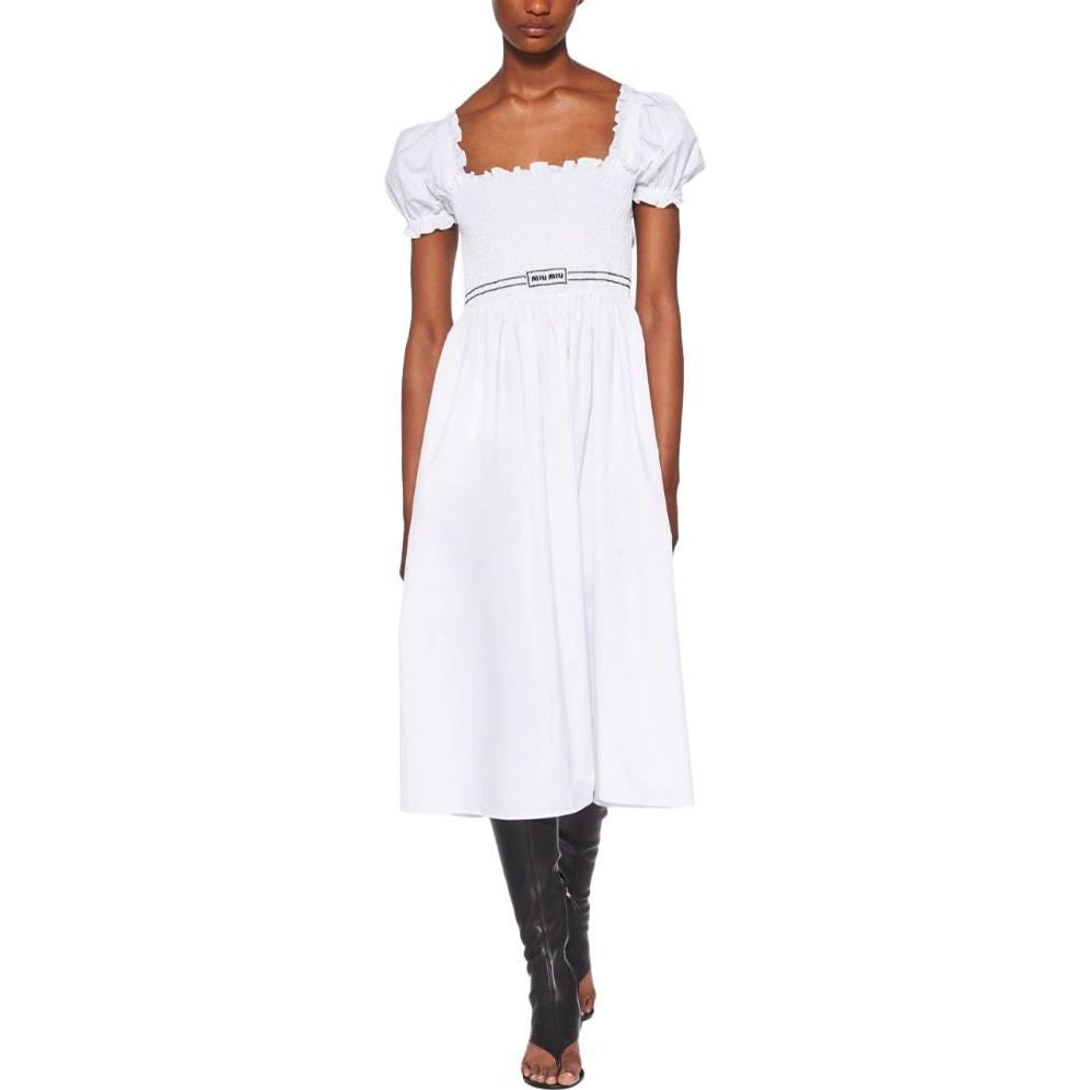 MIU MIU SS23 Short-Sleeved Dresses Women's White