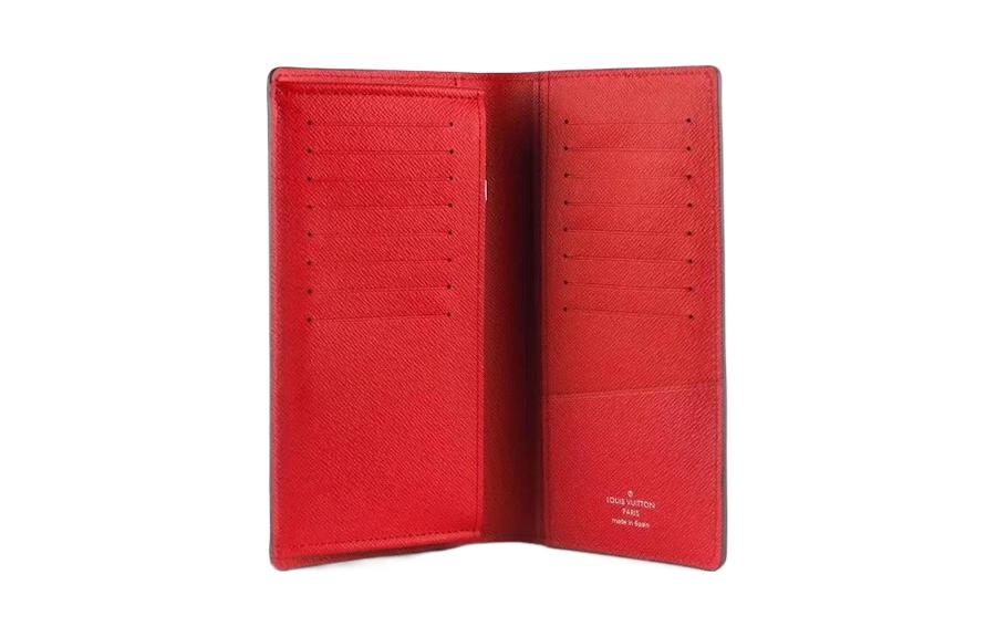 LOUIS VUITTON Supreme Collaboration Zippy Cow Leather Wallet Men's Red