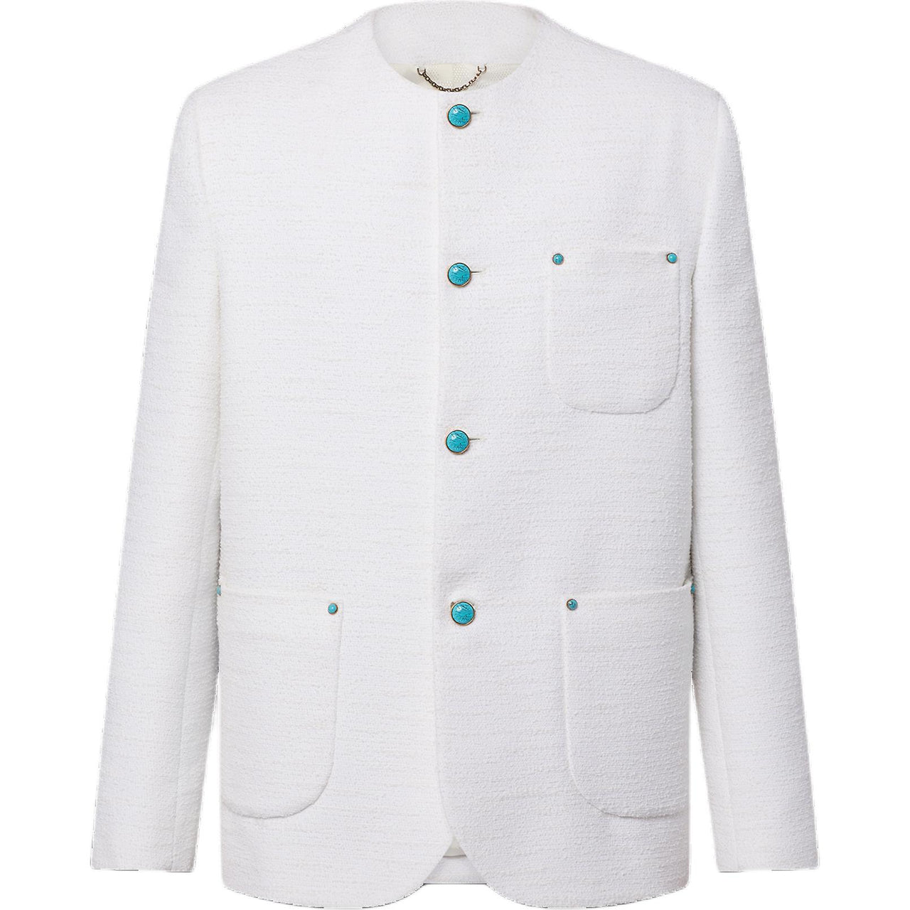 LOUIS VUITTON Chic Collarless Baby Llama And Wool-Blend Jacket