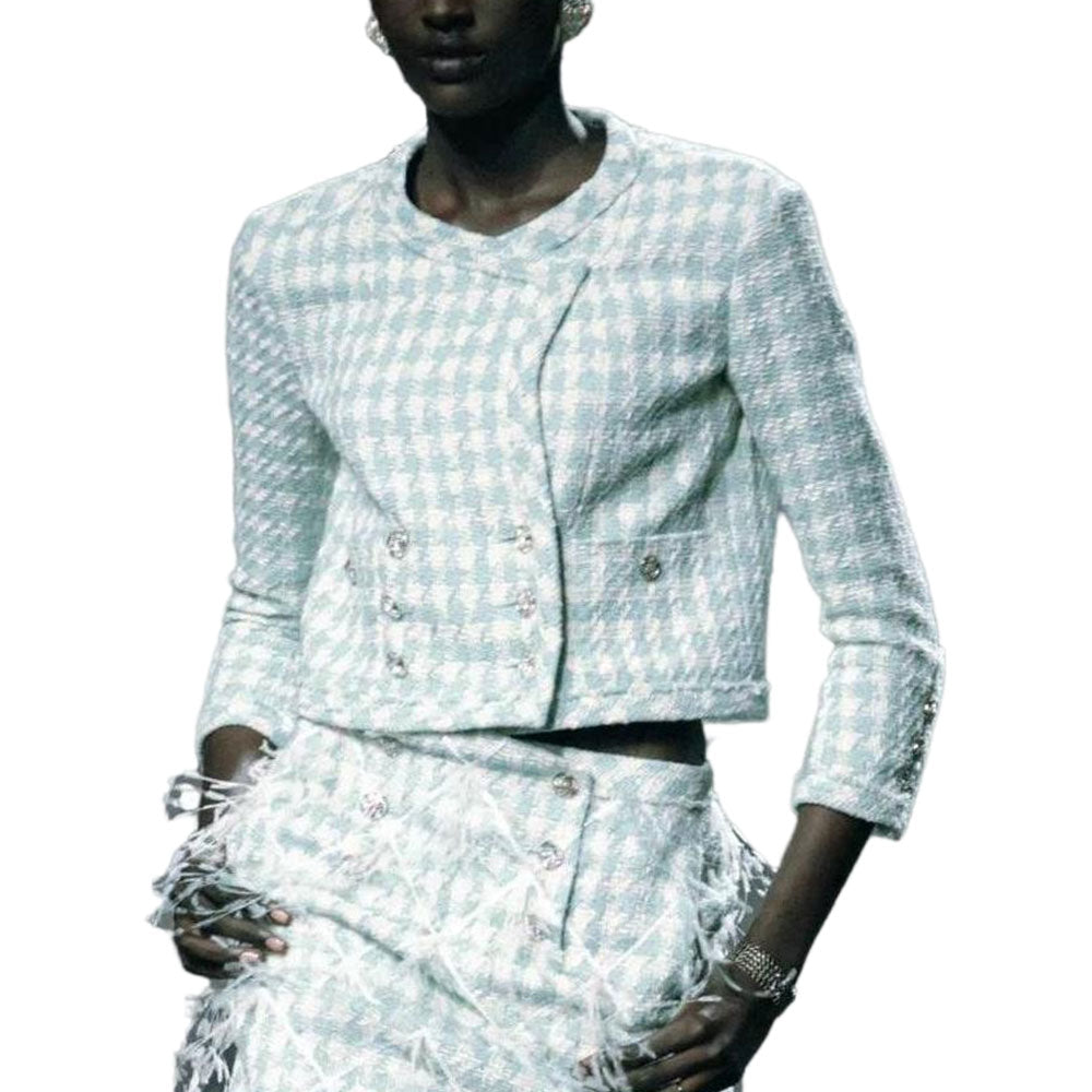 CHANEL Jackets Coats Women's Light Blue