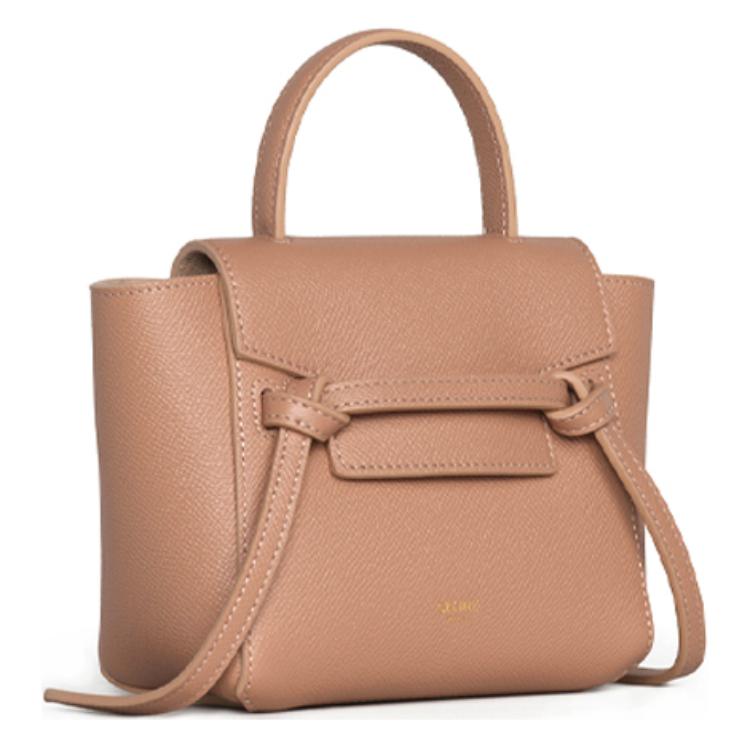 CELINE Belt Cow Leather Handbag Catfish Bag Shoulder Bag Crossbody Bag Handbag Women's Desert Rose