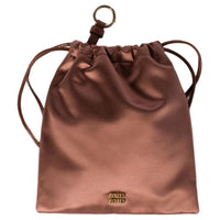 MIU MIU Satin Clutch Women's Cocoa Brown