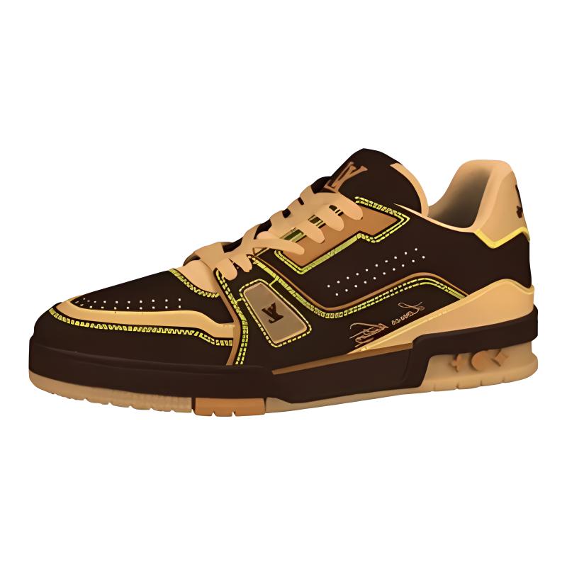LOUIS VUITTON Low-Top Skateboard Shoes Men's Dark Brown