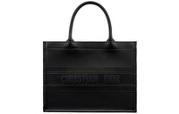 DIOR BookTote Cow Leather Tote Bag Shopping Bag Handbag Small Size Women's Black