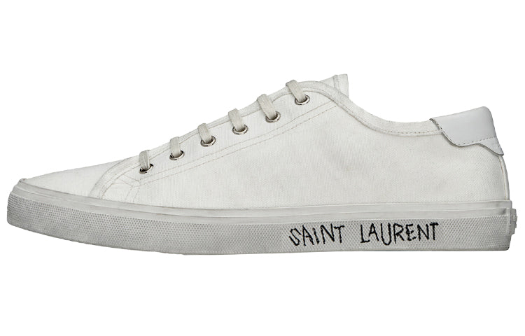 SAINT LAURENT Malibu Distressed Lace-up Sneakers