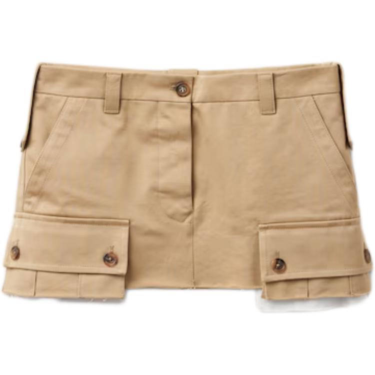 MIU MIU Chino Logo Detailed Mini Skirt