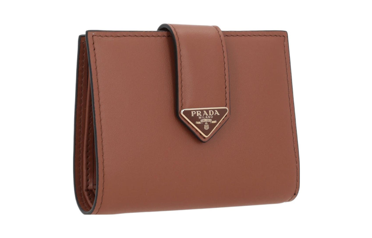 PRADA Calfskin Wallet Regular Women's Light Brown