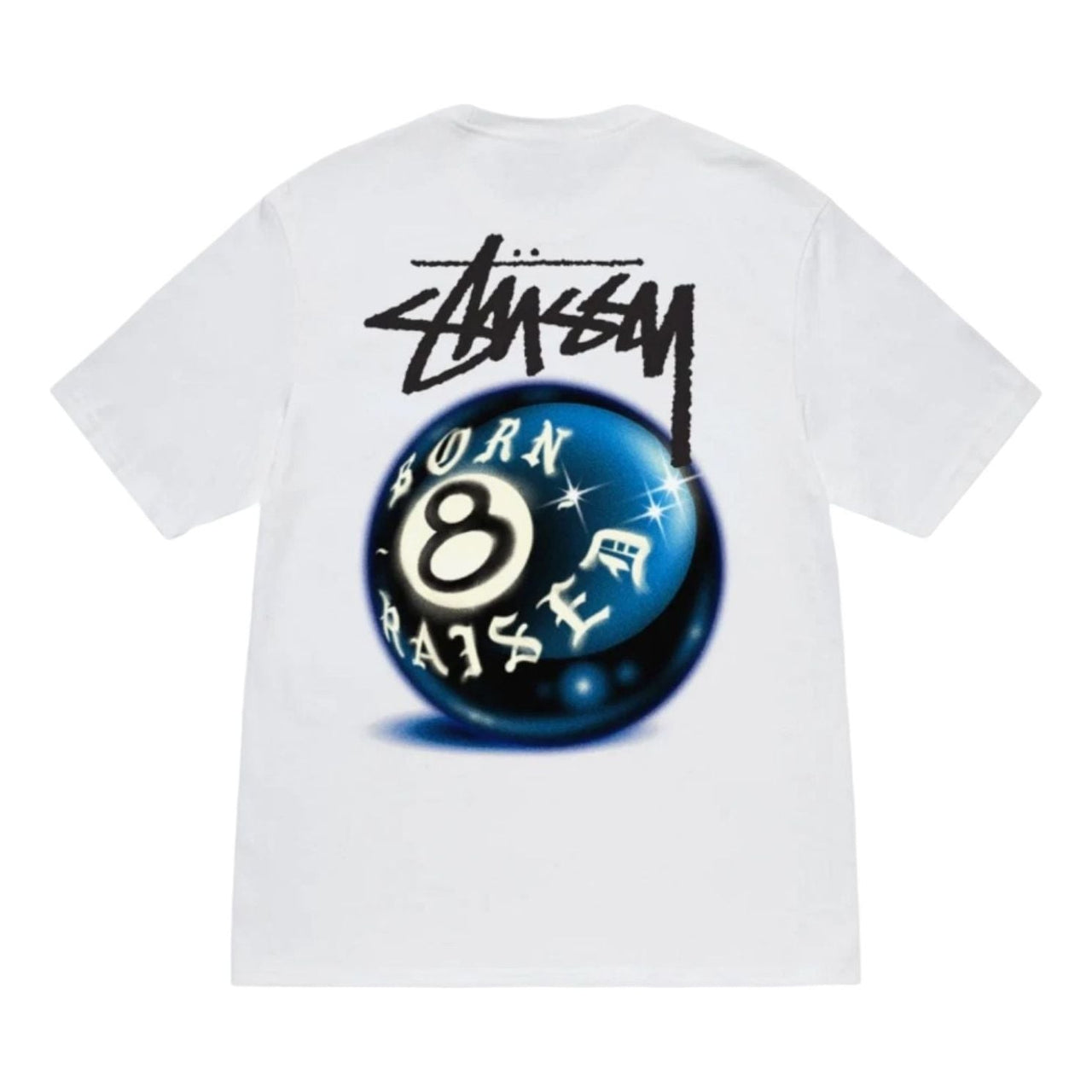 Stussy Born x Raised 8 Ball T-Shirt 'White' 3903852-WHIT