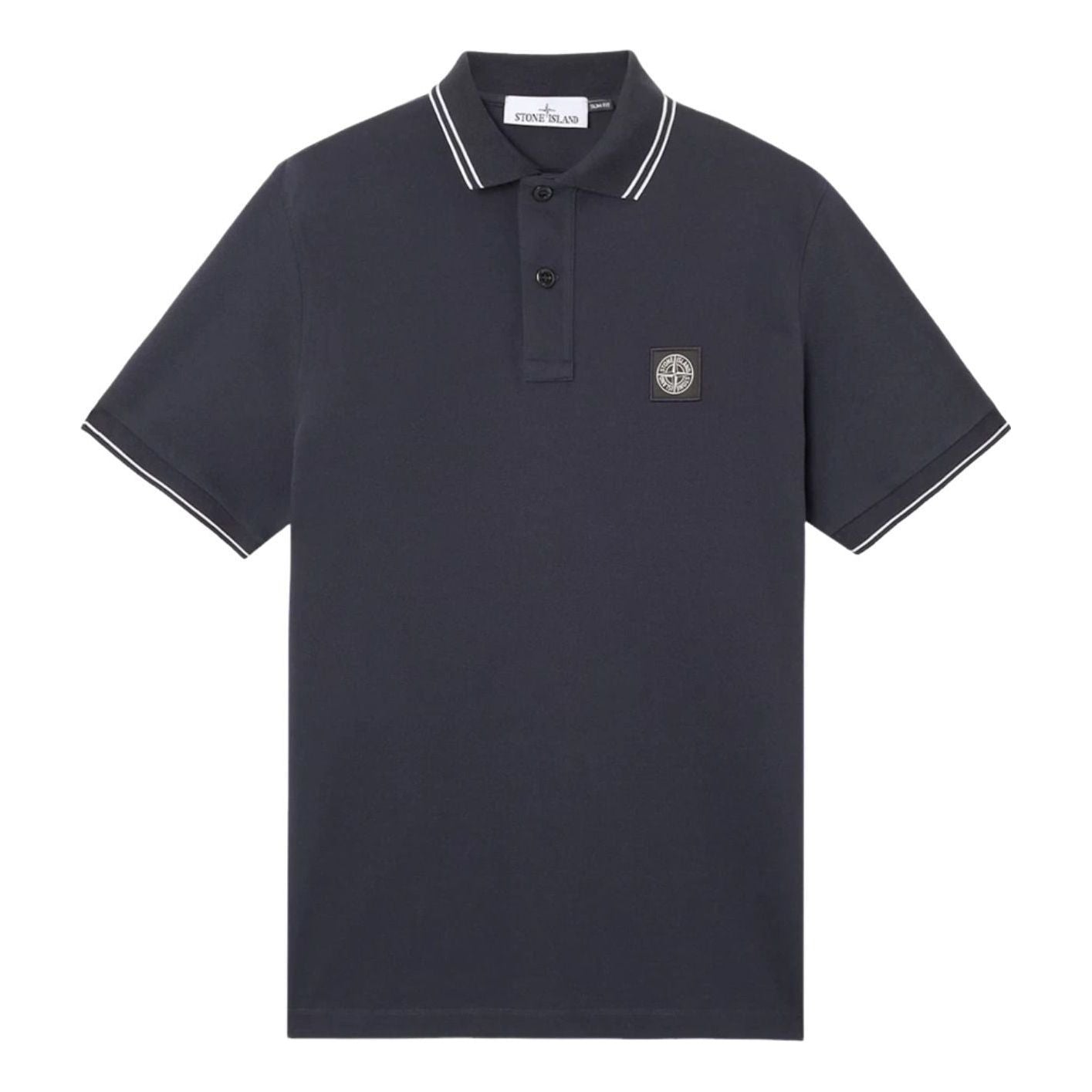 STONE ISLAND 2200010 Slim-Fit Compass Patch Polo Shirt 'Navy Blue' L1S1522000-10S0018-V0020