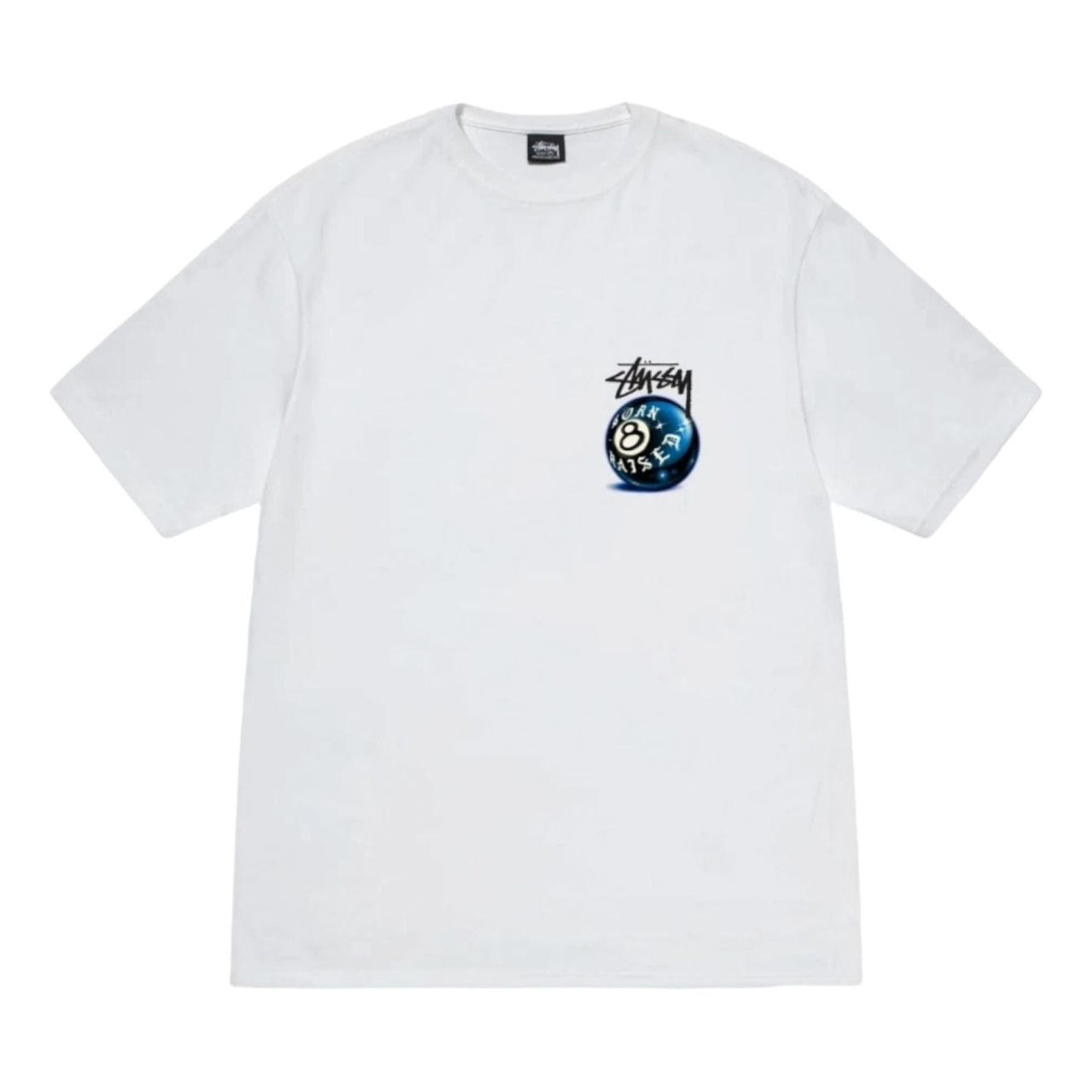 Stussy Born x Raised 8 Ball T-Shirt 'White' 3903852-WHIT
