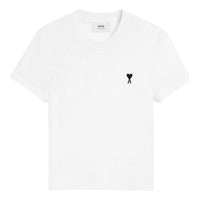 (WMNS) AMI Small Heart Logo T-shirt 'White Black' FTS347-724-100