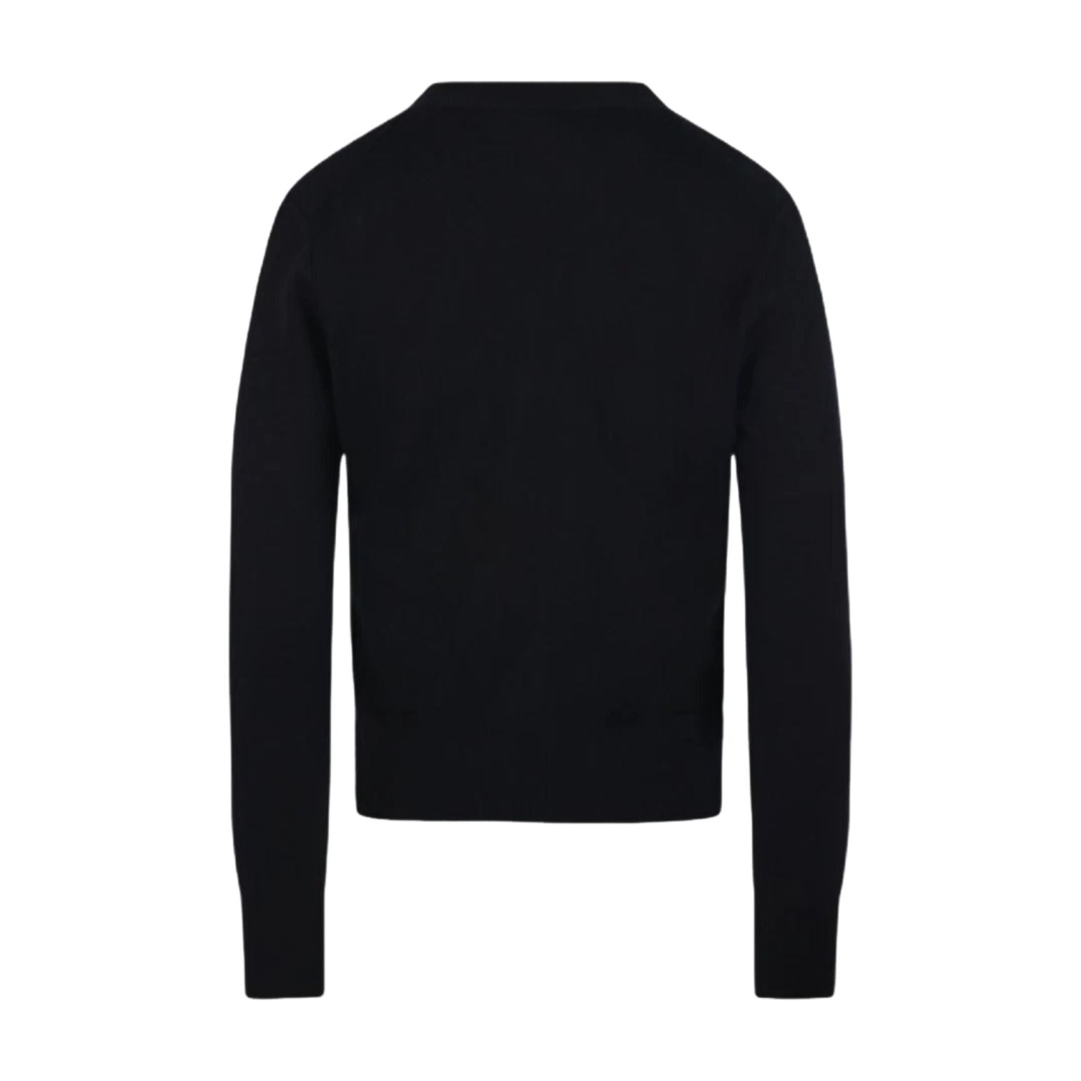 (WMNS) AMI Small Heart Logo Slim Fit Cardigan 'Black Red' FKC374-001-009