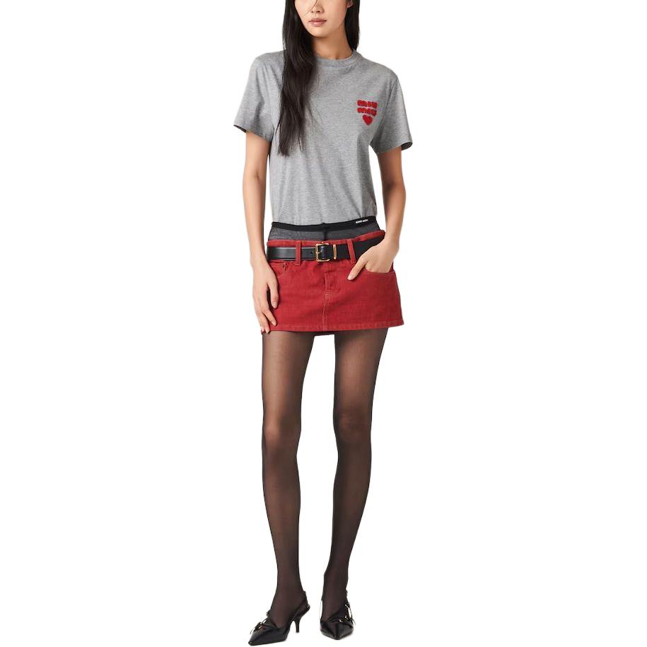 MIU MIU Casual Short Skirts Women's Red