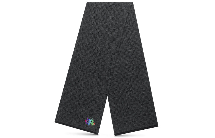 LOUIS VUITTON Wool Knit Scarf Men's Black