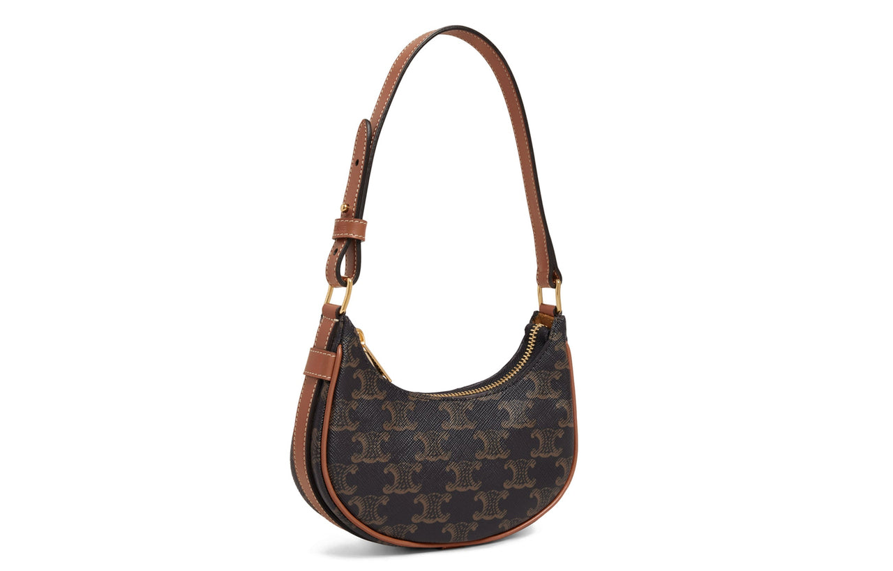 CELINE AVA Cow Leather Binding Shoulder Bag, Handbag, Shoulder Bag Women's Tawny