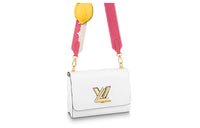 LOUIS VUITTON Twist Epi Grained Leather Shoulder Bag Crossbody Bag Medium Size Women's White