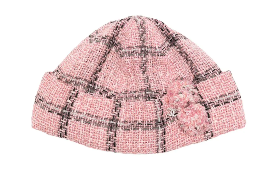 CHANEL 2000s Cc Tweed Beanie
