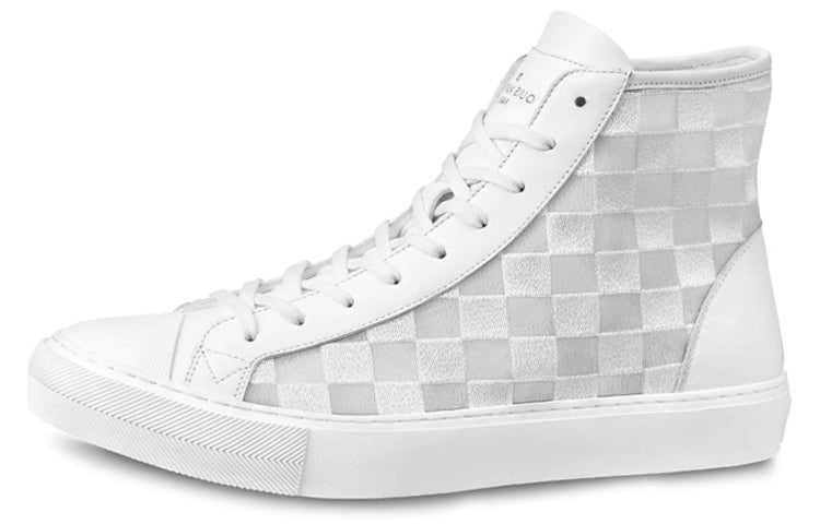 LOUIS VUITTON Tattoo Damier Stylish Skateboarding Shoes Men's Gray White