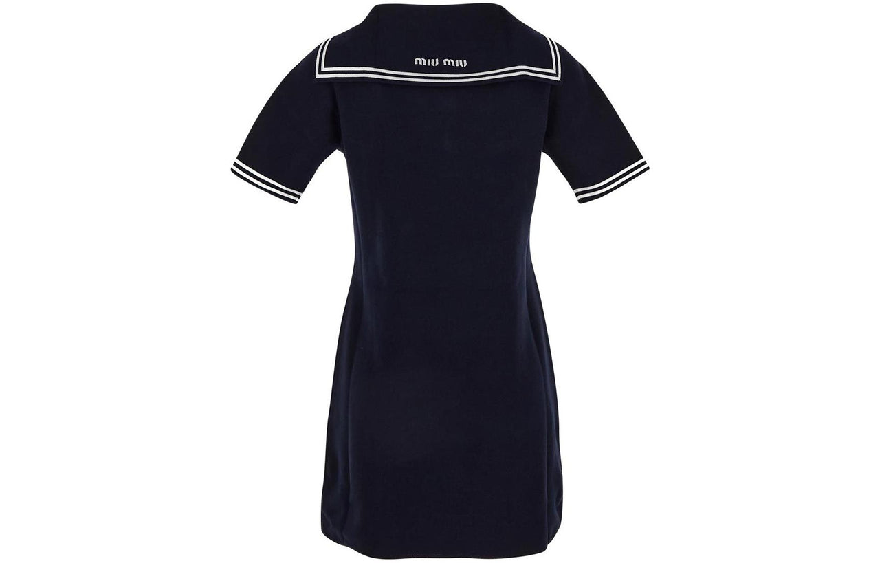 MIU MIU Short Sleeved Dress Women's Blue