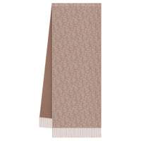 DIOR Cashmere Sheep Wool Knit Scarves Unisex Beige