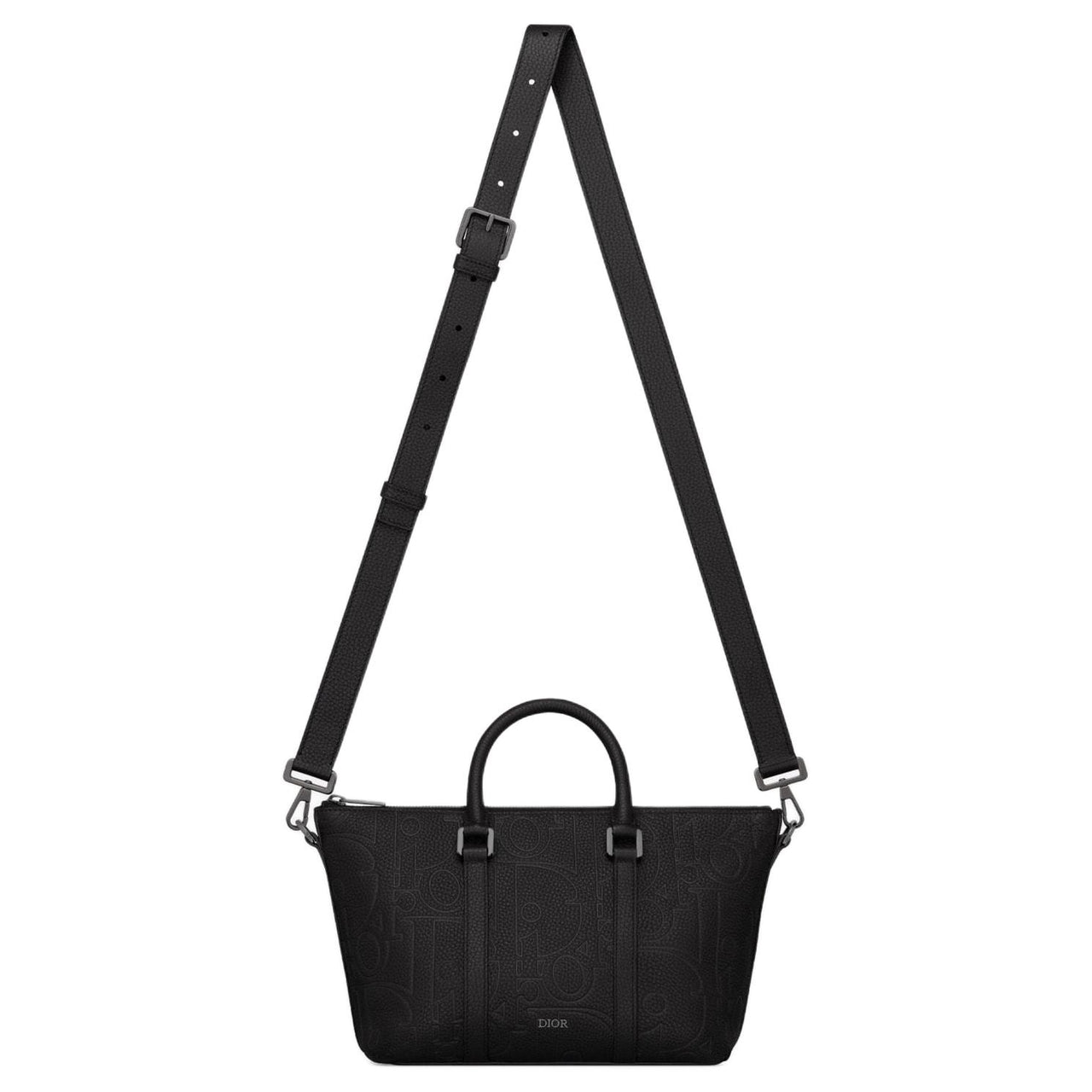 DIOR Gravity Print Effect Grained Cow Leather Handbag Shoulder Bag Crossbody Bag Men's Black