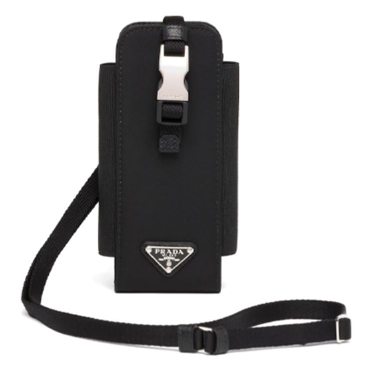 PRADA Re Nylon Fabric Cell Phone Pouch Women's Black