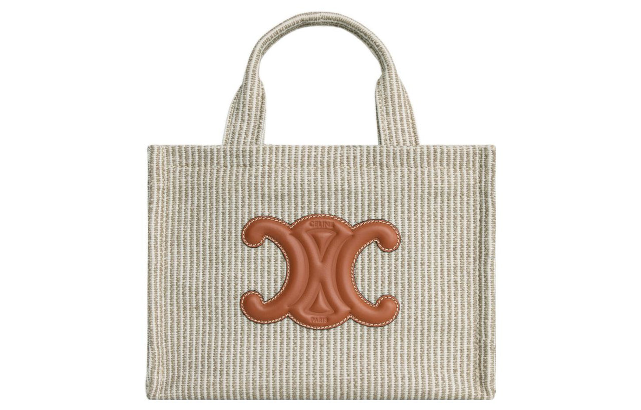 CELINE Cabas Fabric Tote Bag, Shopping Bag, Handbag Trumpets Women's Beige
