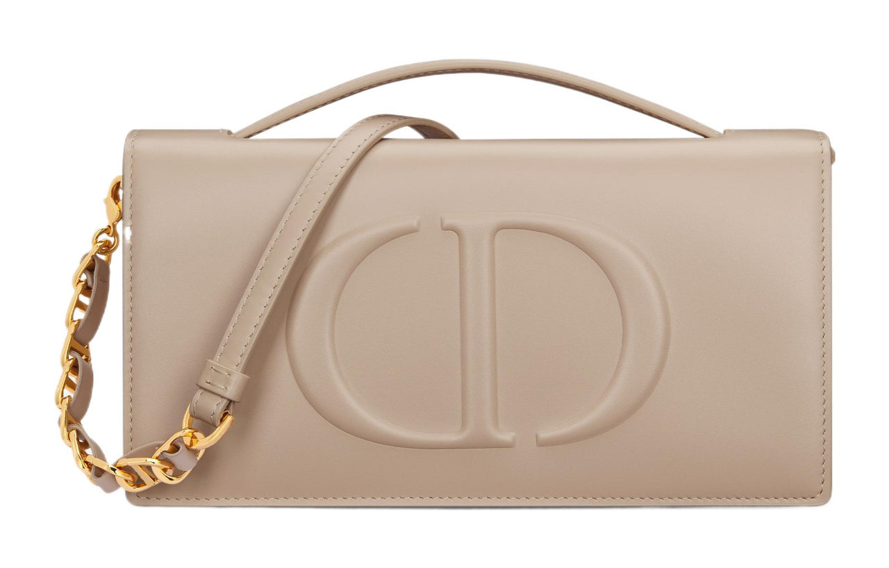 DIOR Cow Leather Shoulder Bag, Crossbody Bag Mini Women's Pink Beige