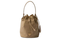 PRADA Re-EditionRe-Nylon Fabric With Leather Bucket Bags Shoulder Bag Crossbody Bag Handbag Mini Women's Camel Brown