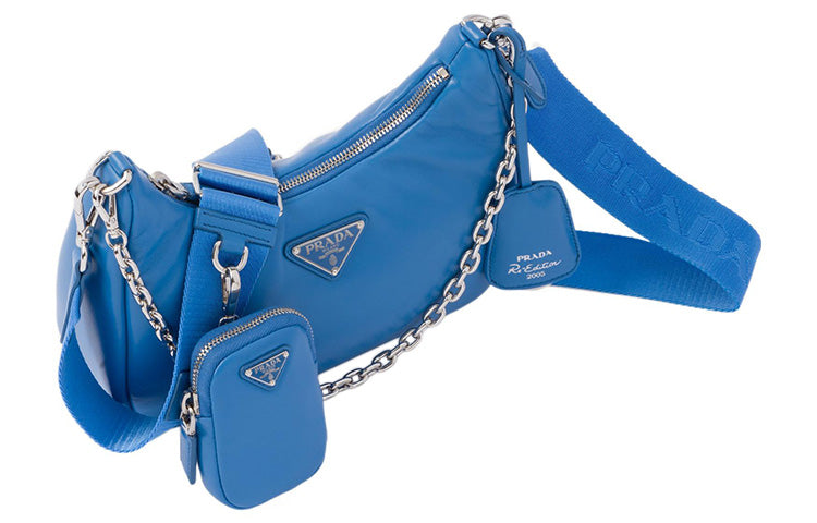 PRADA Re Edition Nappa Leather Crossbody Bag, Shoulder Bag Women's Blue
