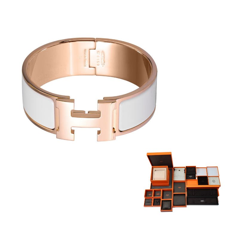 HERMES Clic Rose Gold Plated Bangles Women's