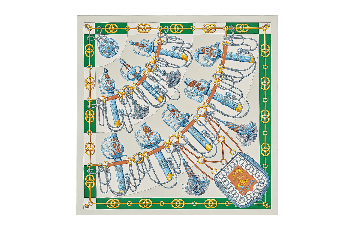 HERMES Silk Scarves Women's Green