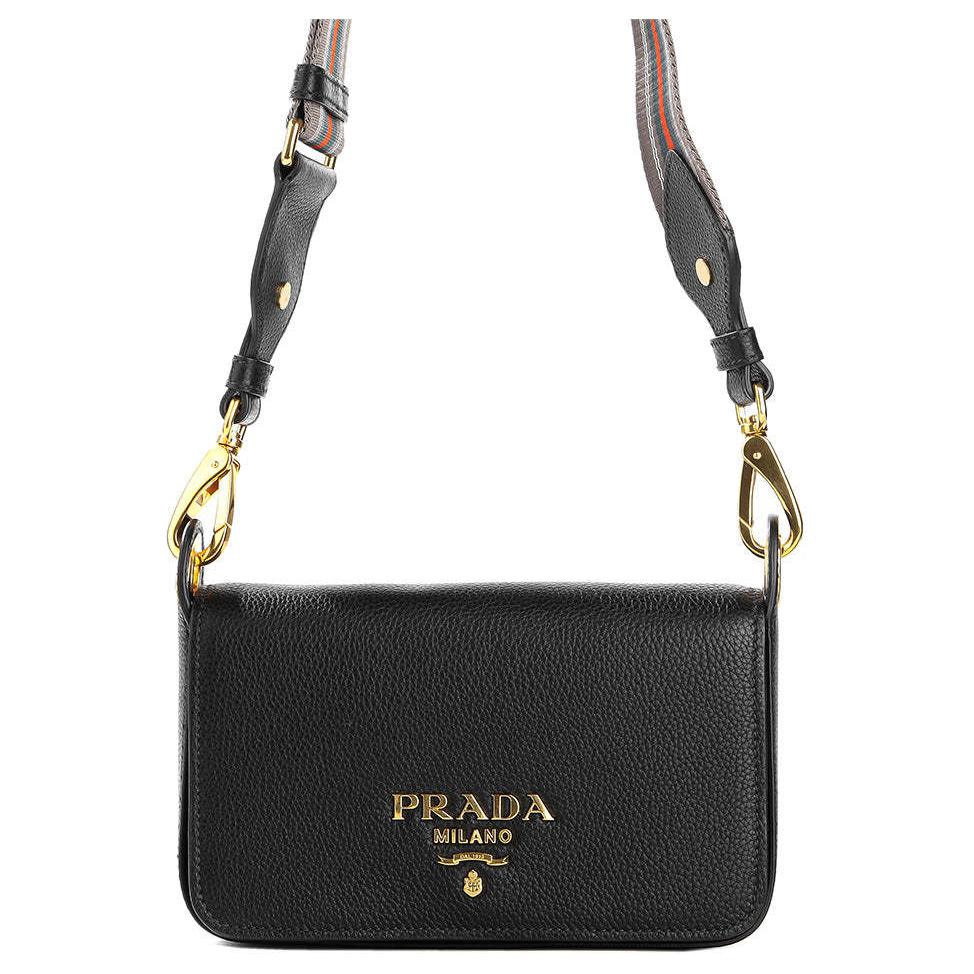 PRADA Calfskin Crossbody Bag Shoulder Bag Women's Black