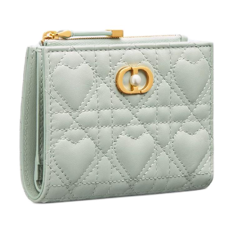 DIOR Jolie Lambskin Wallet Women's Light Green