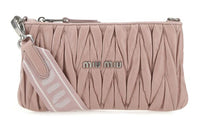MIU MIU Matelassé Calfskin Shoulder Bag Crossbody Bag Women's Pink