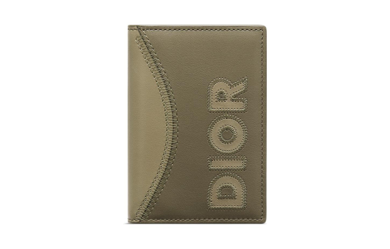 DIOR Calfskin Card Holder Men's Khaki