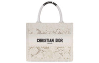 DIOR BookTote Embroidery Tote Bag Shopping Bag Handbag Small Size Women's White