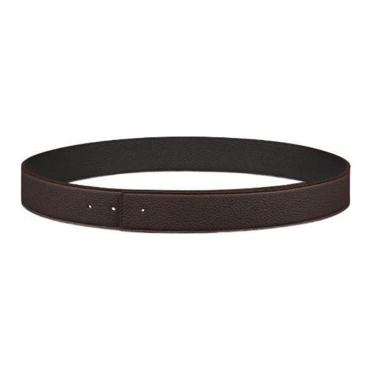 DIOR Badge Double Sided Design Calfskin Leather Belts Men's Black Width 3.5CM