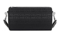 CELINE Jacquard Fabric With Cow Leather Binding Cylinder Bag, Crossbody Bag, Shoulder Bag Men's Black